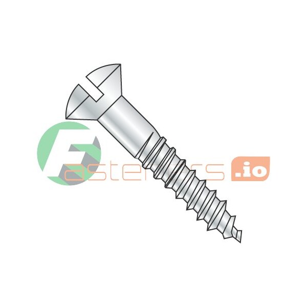 Newport Fasteners Wood Screw, #10, 1-1/2 in, Zinc Plated Steel Oval Head Slotted Drive, 2000 PK 816430 - main